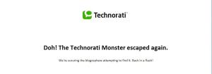 Technorati site search is down